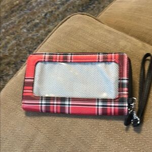 Plaid Red Wristlet Clutch